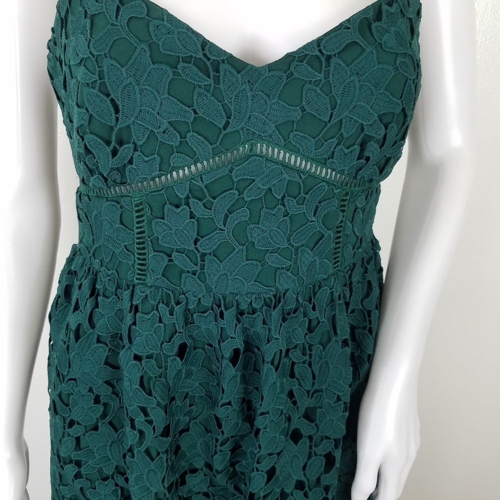 Club Monaco Green Lace Bolari Dress Size 2 - Picture 7 of 13